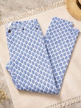 Vineyard Vines Gustavia Blue & White Printed Slim Leg Jeans
